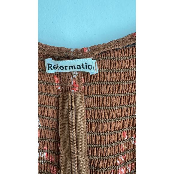 Reformation Delevan Top Nona Floral Tie Front Puff Sleeve Size 6 - Picture 4 of 13